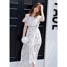 Váy đầm voan hoa nhí sáng màu nhẹ nhàng nữ tính, maxi dáng bèo xinh xắn dễ mặc, dùng đi biển, du lịch, sự kiện | MX016