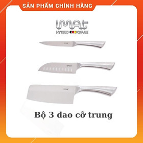 [HÀNG CHÍNH HÃNG] Bộ dao 3 dao iMat. Lưỡi thép cacbon 5CR15 sắc, bền bỉ, cán dao làm bằng inox 430 không gỉ. 3 lựa chọn