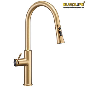 Vòi rửa chén nóng lạnh dây kéo, 4 chức năng sử dụng Eurolife EL-IK (3 màu)