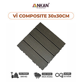 Miếng Lót Sàn Nhựa Composite Màu Gi Xám Cao Cấp, Lót Sàn Ban Công Nhà Tắm, Vỉ Dày Chắc Chắn Có Vít Ốc Dưới Nan