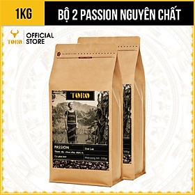 1KG Bộ 2 Cà Phê Bột Toro Passion Nguyên Chất 100% 500GR Gói TORO FARM