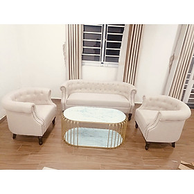 Bộ sofa spa, sofa nail, sofa sảnh chờ, sofa phòng Giám Đốc Tundo 01 băng dài 1m63 và 2 ghế đơn Tặng bàn kính