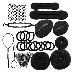 Hair DIY Tool Kit Donut Bun Maker U-shaped Clip Spiral Clip Hair Bands Hair Base Bumps Hair Loops Bun Makers