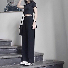 Quần culottes dáng dài siêu hách chân dài 97cm Quần ống suônh dáng rộng