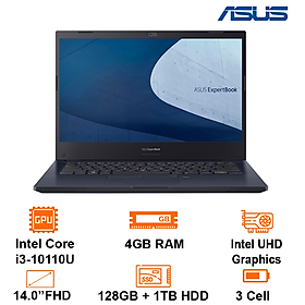 Mua Máy Tính Xách Tay Laptop Asus ExpertBook P2 - Đen - 14 FHD  i3-10110U  4GB+ 1slot  128GB SSD + 1TB  Polyc  WF6+BT5.2 + Lan +VGA  MIL-STD  Dos  1Y (P2451FA-EK3342) - Hàng Chính Hãng