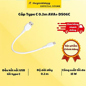 Mua Cáp Type C 0.2m AVA+ DS06C - Hàng Chính Hãng