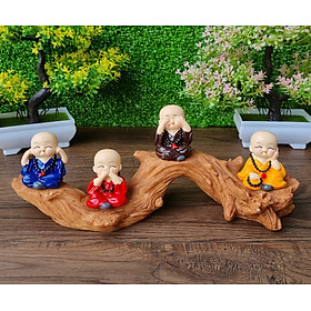 Mua Bộ 04 tượng Tứ Không mẫu đeo chuỗi kèm chân đế giả gỗ size nhỏ