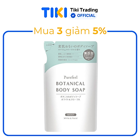 Nhật Bản Refill Sữa tắm Purefeel Botanical Body Soap hương Hoa trắng 380ml