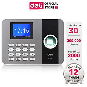 Máy Chấm Công Quét Vân Tay Hàng Chính Hãng Deli - Độ Chính Xác Cao, Kết Nối USB - Dung Lượng Lưu Trữ Gấp Đôi - E3747PRO