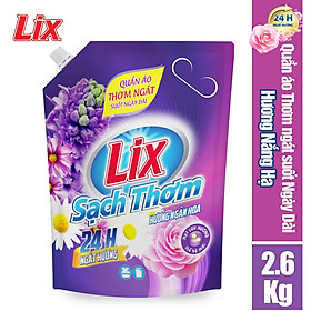 Túi nước giặt Lix sạch thơm hương ngàn hoa 2.6kg N7402