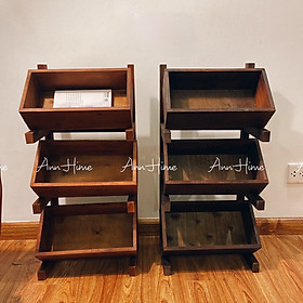 Mua Kệ Gỗ 3 Tầng Decor Vintage Bếp & Phòng Khách Gỗ Thông Để Đồ Góc Tường  Để Sách Tạp Chí SP13