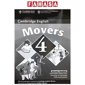 Sách ngoại văn: Cambridge Young Learners English Tests Second edition Movers 4 Answer Booklet - Cambridge University Press