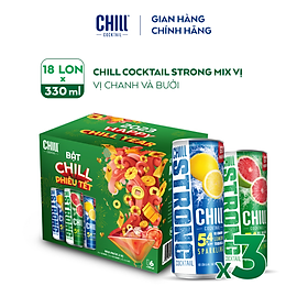 Combo 3 thùng Chill Cocktail Strong mix vị 18 lon x 330ml