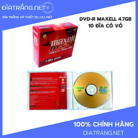 Mua Đĩa DVD-R 4.7GB Maxell - Hàng chính hãng (Hộp 10 đĩa - 10 vỏ đựng)