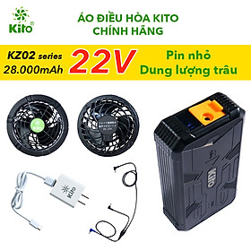Bộ phụ kiện của áo điều hòa KITO Chính Hãng quạt 22V,pin siêu nhỏ,chống chai pin,chống nước