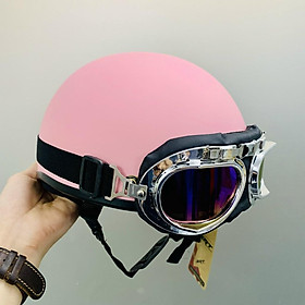 Mũ bảo hiểm nửa đầu - lồng ép nhiệt cao cấp kèm kính UV 7 màu - Freesize