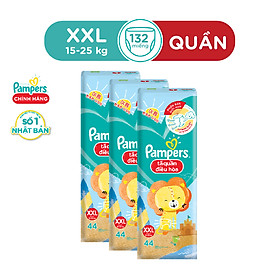 Combo 3 tã Quần Pampers Điều Hoà Gói Lớn L60/XL52/XXL44