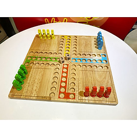 Bộ cờ tứ mã, cờ cá ngựa bằng gỗ tự nhiên cao cấp bền đẹp cho mọi lứa tuổi, boardgame có hướng dẫn