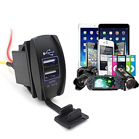 Sạc Điện Thoại 2 Cổng USB Có Đèn Led Cho Xe Ô Tô, Xe Máy 12-24V Volcano shop
