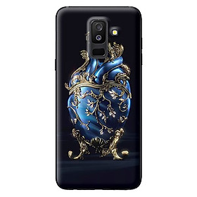 Ốp lưng cho Samsung Galaxy A6 Plus 2018 nền tim xanh 2 - Hàng chính hãng