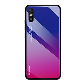 Ốp lưng cho Xiaomi Redmi 9A gương cứng 2 màu Gradient Ver 2 , viền TPU dẻo đen