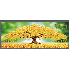 Tranh thêu Cây Tiền Vàng X8014 100X44 cm