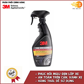 Chai Xịt Chăm Sóc Lốp Phục Hồi Cao Su 3M Tire Dressing PN39042LT (400ml) - Đen