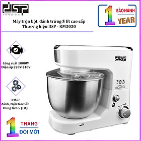 Máy trộn bột, đánh trứng cao cấp nhãn hiệu DSP KM3030 dung tích chứa 5 lít, công suất 1000W - Hàng Nhập Khẩu