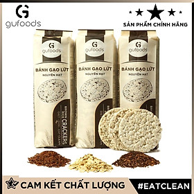 Bánh gạo lứt ăn kiêng GUfoods (500g = 54 bánh) - Mix 3 vị (Yến mạch + Huyết rồng + Tím than) - Hỗ trợ Giảm cân, Tập Gym, Thực dưỡng, Eat clean