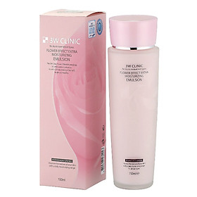 Sữa dưỡng ẩm và ngừa lão hóa từ hương hoa- 3W CLINIC Flower Effect Extra Moisturizing Emulsion - Hàn Quốc Chính Hãng