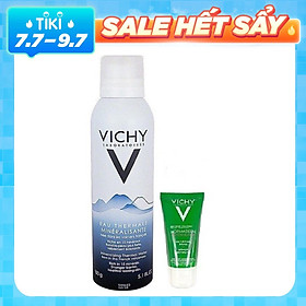 Combo Xịt Khoáng Dưỡng Da Vichy 150ml + Sữa Rửa Mặt Vichy Dạng Gel Vichy