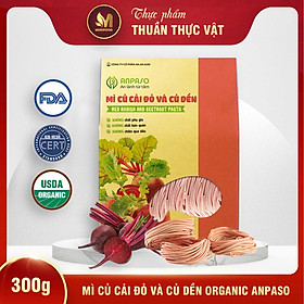 Mì Rau Củ Củ Cải Đỏ Và Củ Dền Organic Anpaso 120g/ 300g - Cung Cấp Nhiều Vitamin, Giàu Sắt, Protein Thực Vật, Chất Xơ, Tốt Cho Sức Khỏe, Tăng Cường Hệ Miễn Dịch, Hỗ Trợ Tiêu Hóa - Người Tập Gym và Yoga, Ăn Kiêng, Ăn Chay, Giảm Cân, Eat Clean