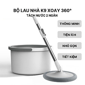 Mua Bộ cây lau nhà tự vắt thông minh K9 chổi lau nhà tách nước bẩn 360 độ siêu sạch - Cây chổi lau nhà xoay 360 kèm thùng