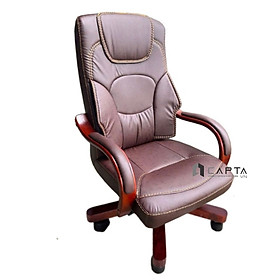 Mua Ghế Giám đốc nệm giả da màu đen màu nâu CM4603-P Nội thất Capta Ghế Trưởng phòng lãnh đạo nhỏ gọn nệm da simili cao cấp tay gỗ ốp PVC chân xoay lõi thép ốp gỗ nâng hạ gật gù Luxury office chair hcm