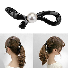 Womens Pearls Banana Hair Clip Simple Barrette Hair Grip Ponytail Holder Womens Pearls Banana Hair Clip Simple Barrette Hair Grip Ponytail Holder