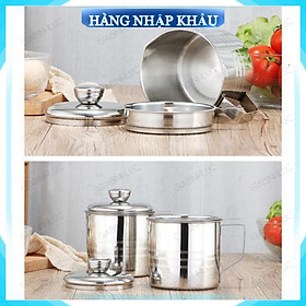Mua Ca bình đựng lọc dầu ăn dầu mỡ bằng Inox 304 1.2L có lưới lọc cặn cao cấp tiện lợi