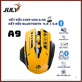 Chuột không dây INPHIC A9 sử dụng pin sạc kết nối Bluetooth và chip USB 2.4G sử dụng cho các dòng máy tính siêu xịn-JL