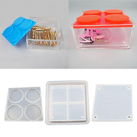 Resin Molds DIY Coaster Silicone Mold，Epoxy Resin Molds Jewelry Box Trinket Container for Resin Casting Crafting,Silicone Mold Jewelry Making Tool