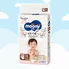 Tã/bỉm dán Moony Natural Size M-46 miếng( bé 6-11kg)