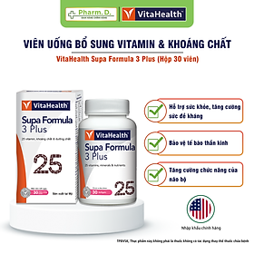 Viên Uống Bổ Sung Vitamin Tổng Hợp Tăng Sức Đề Kháng VITAHEALTH Supa Formula 3 Plus ( Hộp 30 Viên)