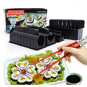 Bộ dụng cụ làm sushi, bộ khuôn làm sushi kimbap, cơm cuộn, trứng cuộn 27 x 14.5 x 8cm+ Tặng kèm hình dán