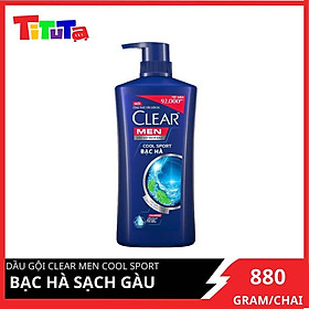 Dầu Gội Đầu Clear Men Cool Sport Dầu Gội Bạc Hà Mát Lạnh Cực Đỉnh Suốt Ngày Dài Đánh Bay Gàu, Ngứa & Vi Khuẩn 900g