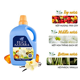 Nước xả vải hương nước hoa Ý siêu thơm lâu hổ phách và vanilla Felce Azzurra 3L