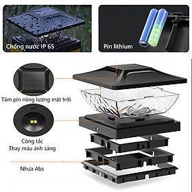 Mua Đèn năng lượng mặt trời trụ cổng hàng rào  dễ dàng lắp đặt  trang trí cảnh quan- K2040