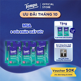 Khăn Ướt Tempo cao cấp, An toàn cho da, Diệt khuẩn 99% - Thương Hiệu Đức