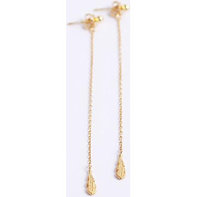 Bông tai bạc dài đính lông vũ cá tính Gix Jewel BT11