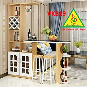 Mua Quầy bar mini  quầy bar nhà bếp kết hợp tủ rượu VKB019( không kèm ghế) - Nội thất lắp ráp Viendong Adv