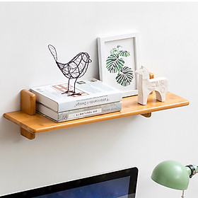 Mua Giá Kệ gỗ trang trí theo tường bằng gỗ tre ép thanh tiện dụng Kích thước 60 x 18 x 15 cm để giá sách đồ vật trang trí - Giá kệ gỗ tre treo tường