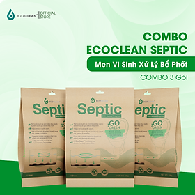 [Combo Tiện Lợi] Gói Men Bể Phốt EcoClean Septic - Men Vi Sinh Xử Lý Hầm Cầu, Bể Phốt Đầy, Tràn - Túi Gói 100gram