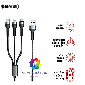 Mua Cáp sạc điện thoại đa năng 3 in 1 Jany Series Remax RC-124th - Hàng nhập khẩu
